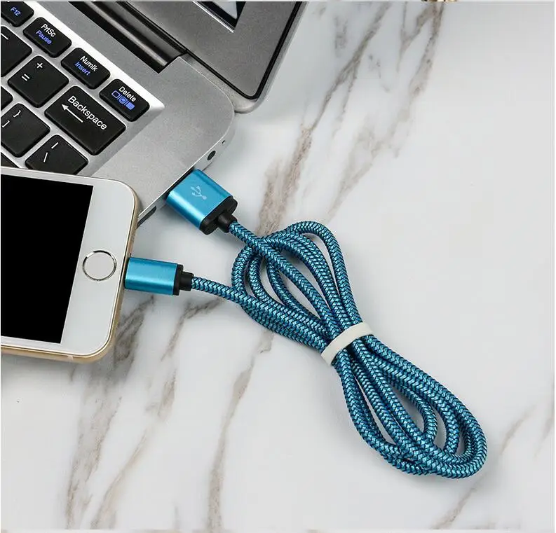1m 2m 3m Data Usb Charger Cable For Iphone Nylon Fast Charging Origin