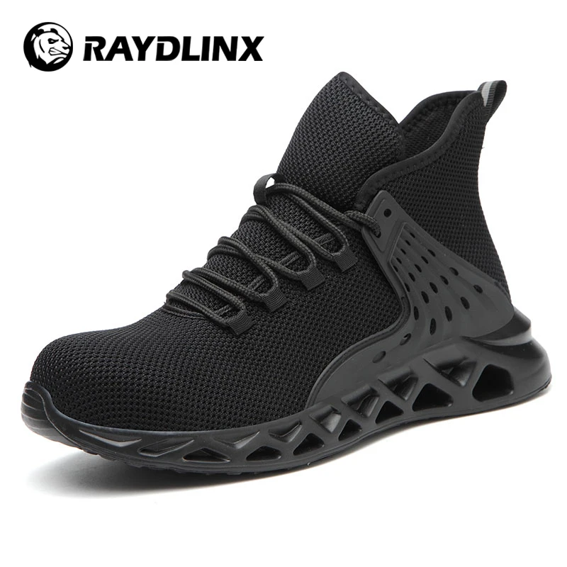 

Steel Toe Shoes for Men and Women Industrial Construction Work Safety Shoes Sneakers, Black