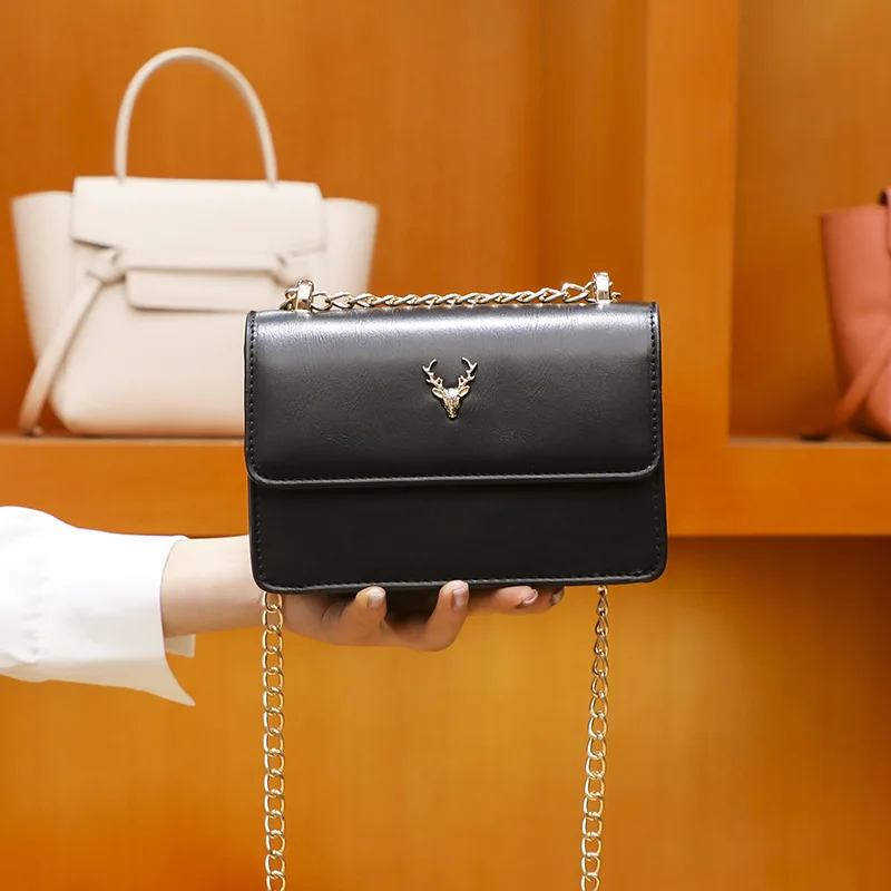 

2021 New Shoulder Bag Chains Messenger Bag Fashion Girls Casual Handbag Simple Leisure Personality Small Square Women Bag