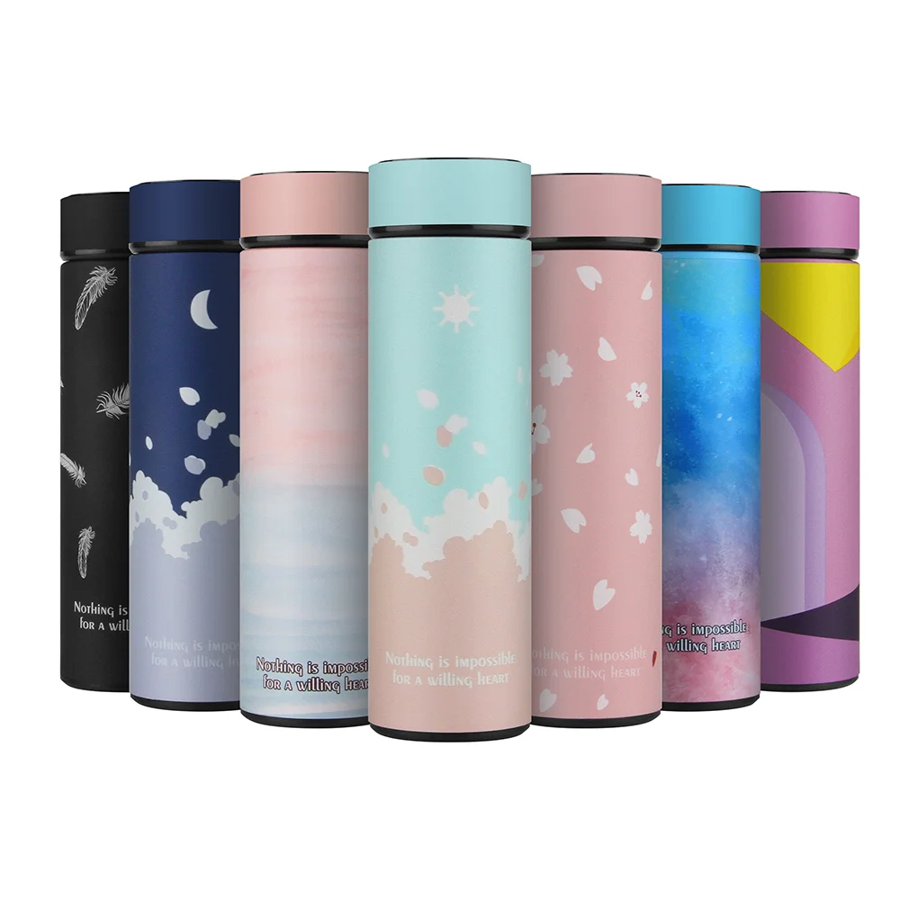 

Smart Water Drinking Bottle With Tea Infuser Digital Led Temperature Display Lid Thermos Stainless Steel Insulated Vacuum Flask, Customized color