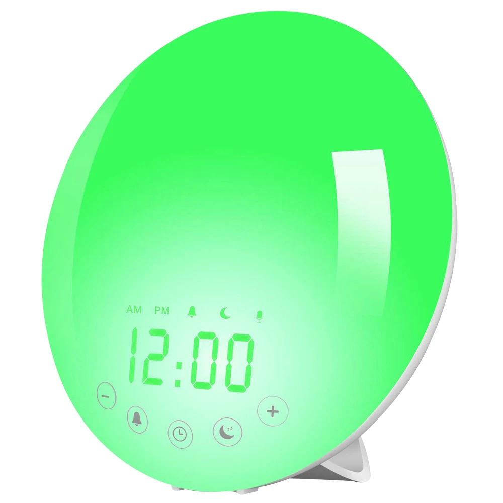 

New 8 Kinds Natural Sounds Color Changing Children Wake Up Alarm Clock Digital Bed Alarm Clock With Radio