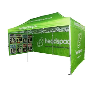 Image of Easy Up 3x6m HEX Aluminum PU Coated Waterproof Fireproof Tent Folding Heavy Duty Outdoor Pop Up Gazebos