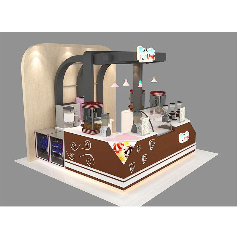 
Lovely Ice Cream Shop Counter Design Factory Customized Indoor Mall Coffee Shop Kiosk Ice Cream Wooden Kiosk Design  (62125188435)