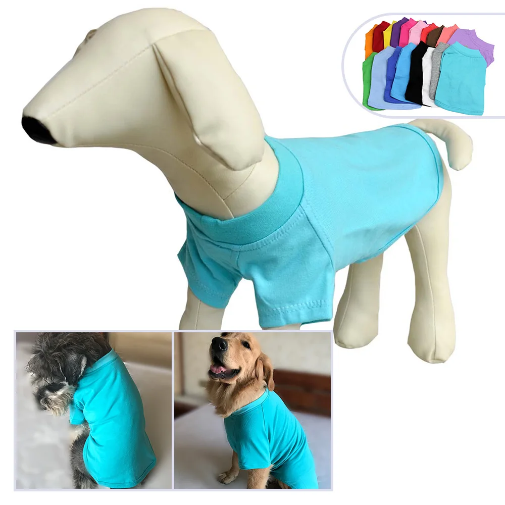 

Fast delivery high quality pure cotton multicolor pet clothes dog T-shirt