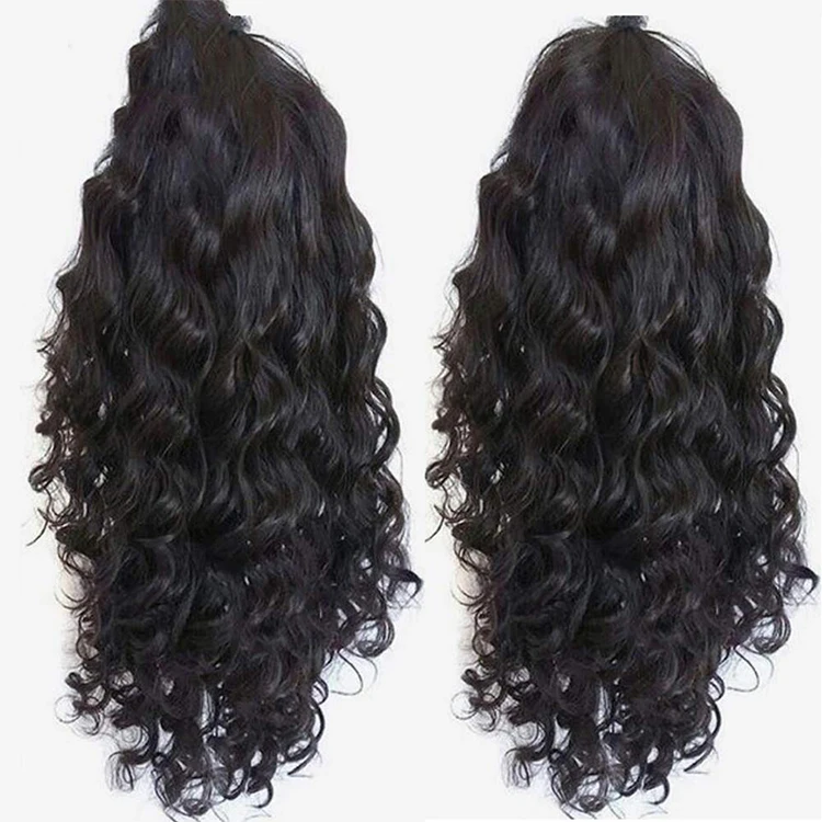 

150% Density Lace Front Human Hair Wigs 9A Brazilian Deep Wave Wig Pre Plucked Human Hair Wigs With Baby Hair Bleached Knots, Black