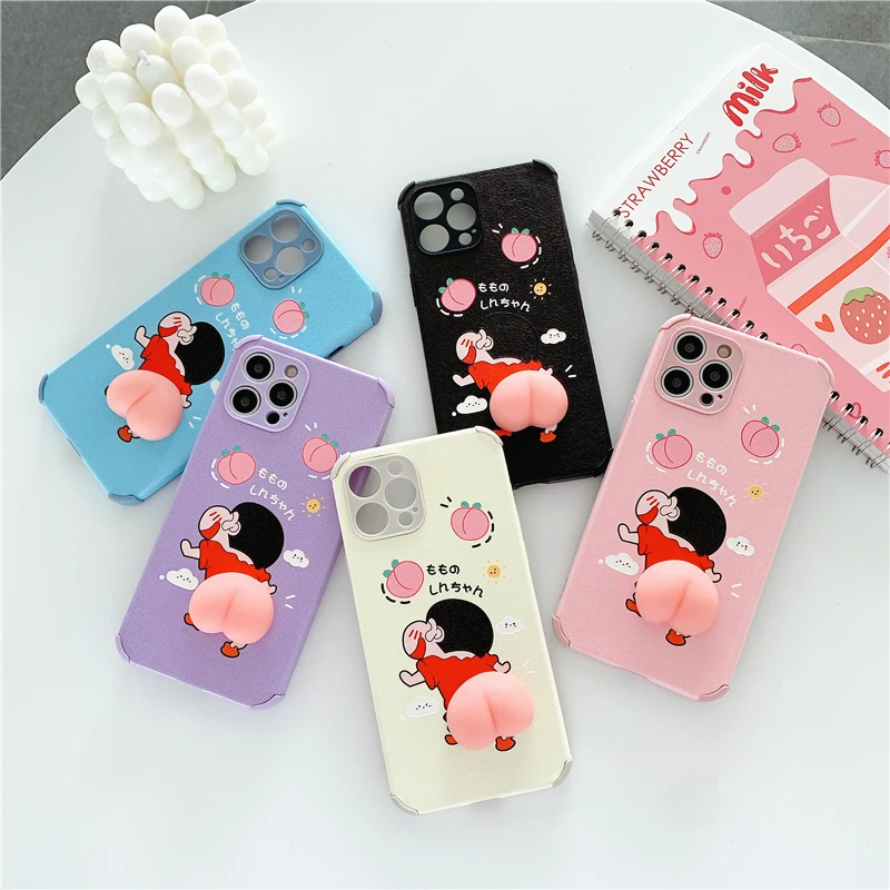 

Cute 3D Cartoon Soft Silicone Butt Phone Case For iPhone 11 12 Pro Max 7 8 Plus SE2020 X XR XS Mini Lovely Cover Funda Coque