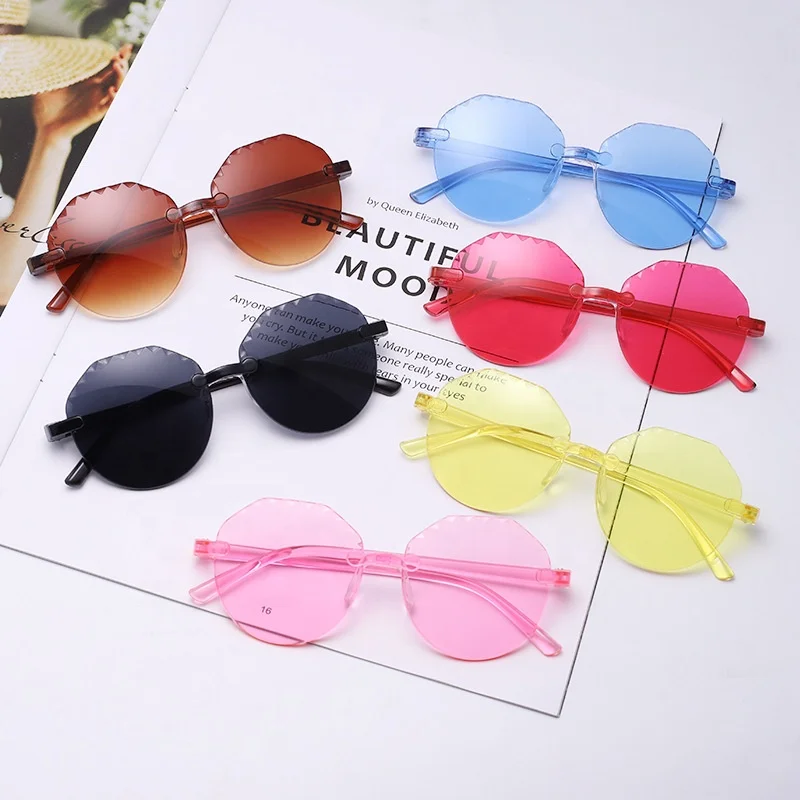 

2022 Cheap Custom Kids Designer Shades Pc Ocean Lenses Boy Kid Round Sunglasses, Mix color