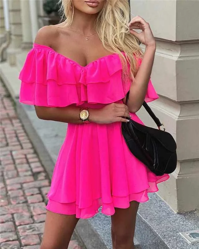 

2021 Summer New Style Hot Sale V-neck Fashion A-line Custom Dress, Picture showed