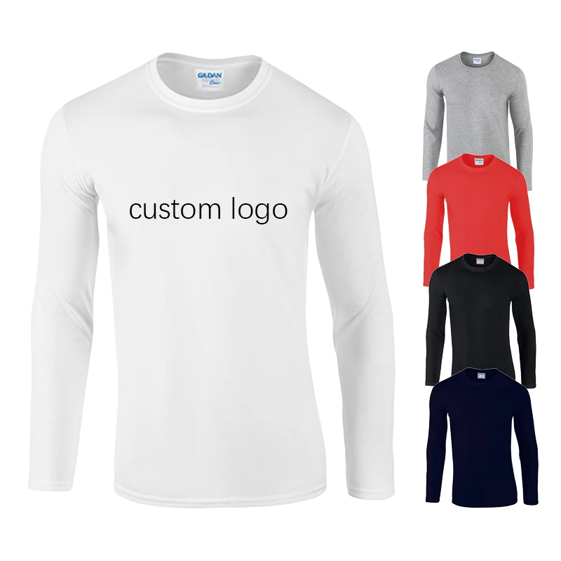 Custom print oem homme basic plain blank pink white simple unisex ladies men's women full arm hand long sleeve t shirt for men