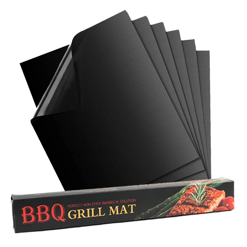 

High Quality Free Sample Non Stick Grill Barbecue Cooking BBQ Grill Mat for Grill, Copper/black