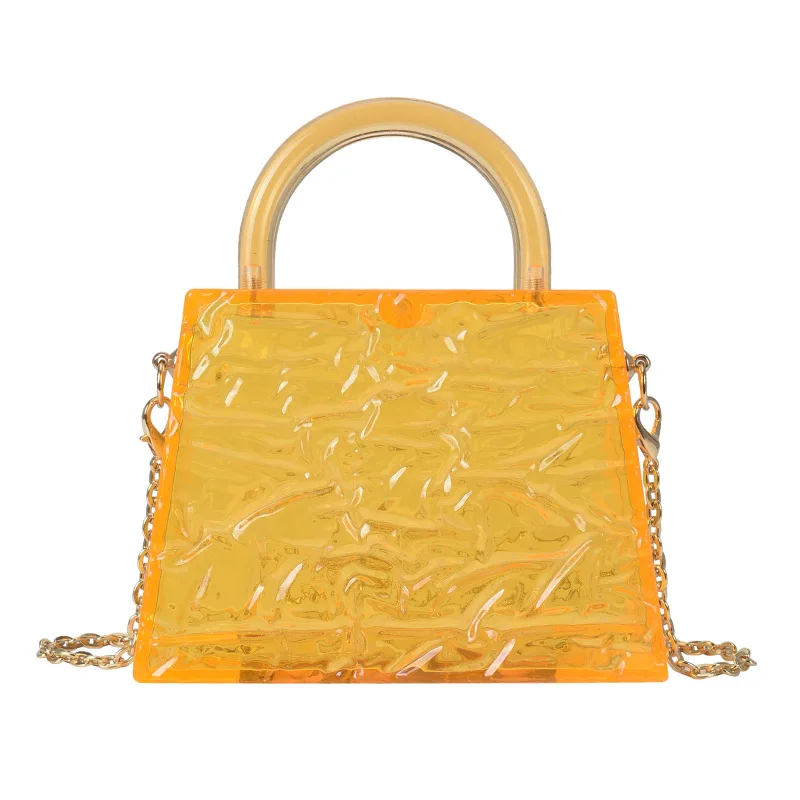 

LOW MOQ Luxury ice mark Box Transparent Jelly Bags Women Fashion Ice Crack Handbag, Customizable