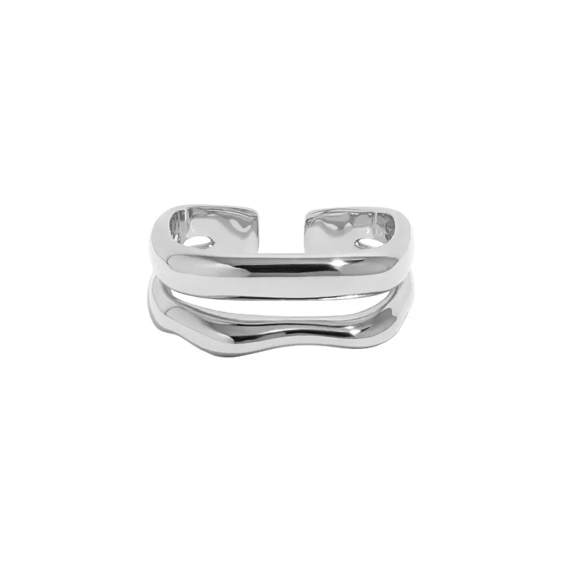 

VIANRLA 925 Sterling Silver Irregular Minimalist Rings Open Ring For Women Support Dropshipping