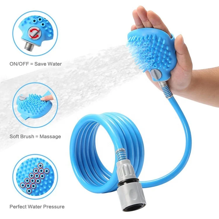 

Silicones Pet Bathing and Washing Adjustable Massage Glove Dog Shower Sprayer Set
