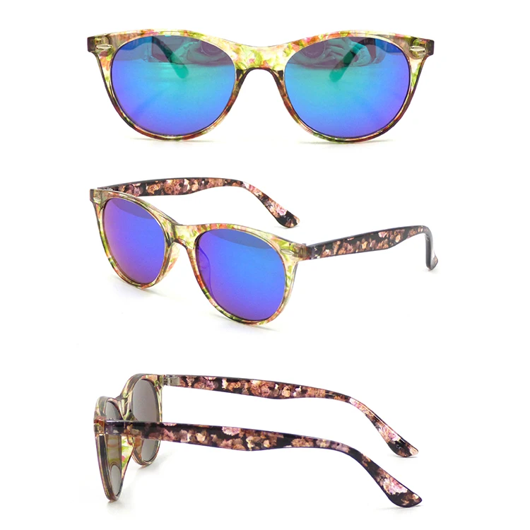 

Fashion Cheap Retro Floral Ladies Round Frame Gorgeous Plastic Sunglasses