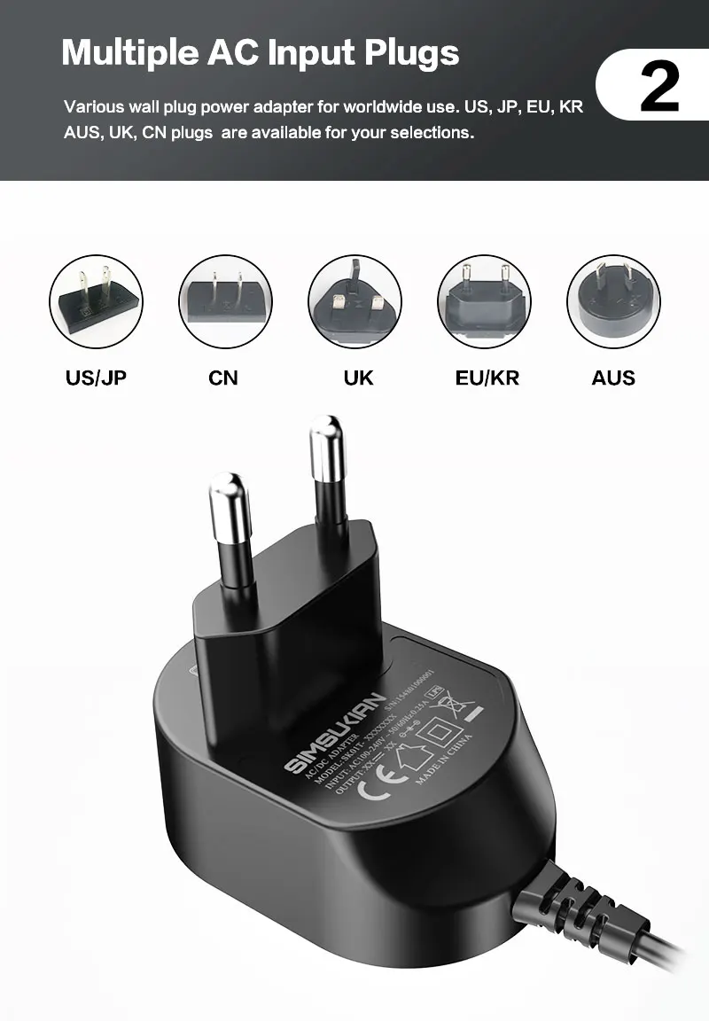 Simsukian Sk05t 12v Power Supply Adapter 12v 5a Zb-a290020z-06 Power ...