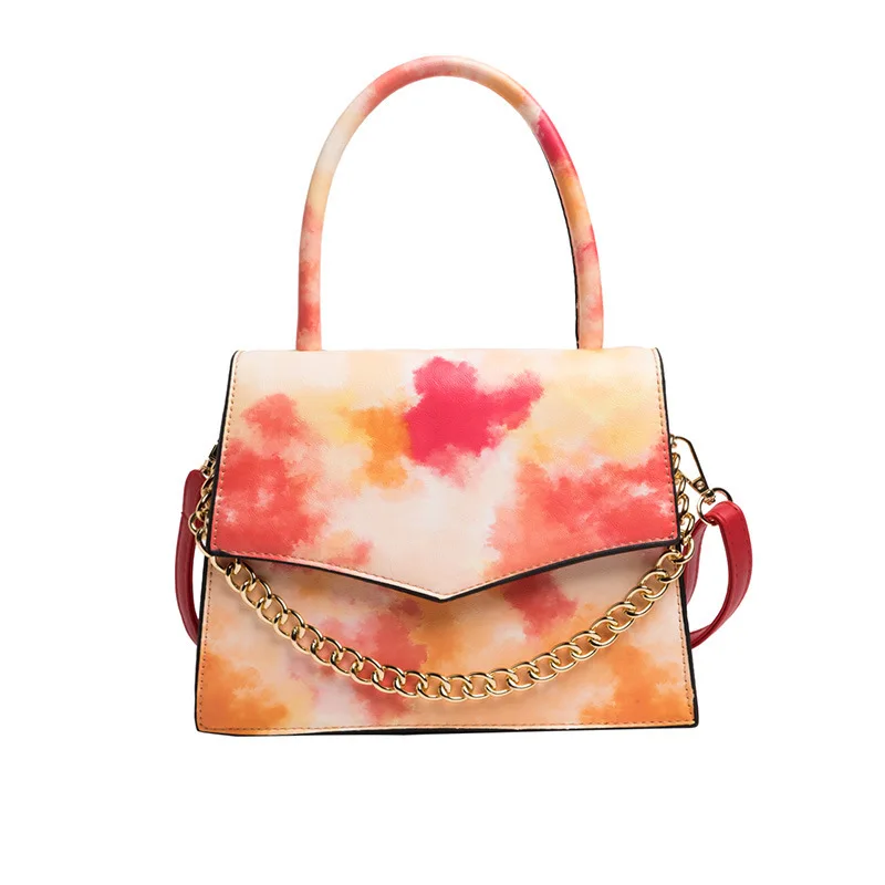 

2021 New Arrivals Handbags Rainbow PU Leather Girls Bags Golden Chain Crossbody Handbags Messenger Bags For Women