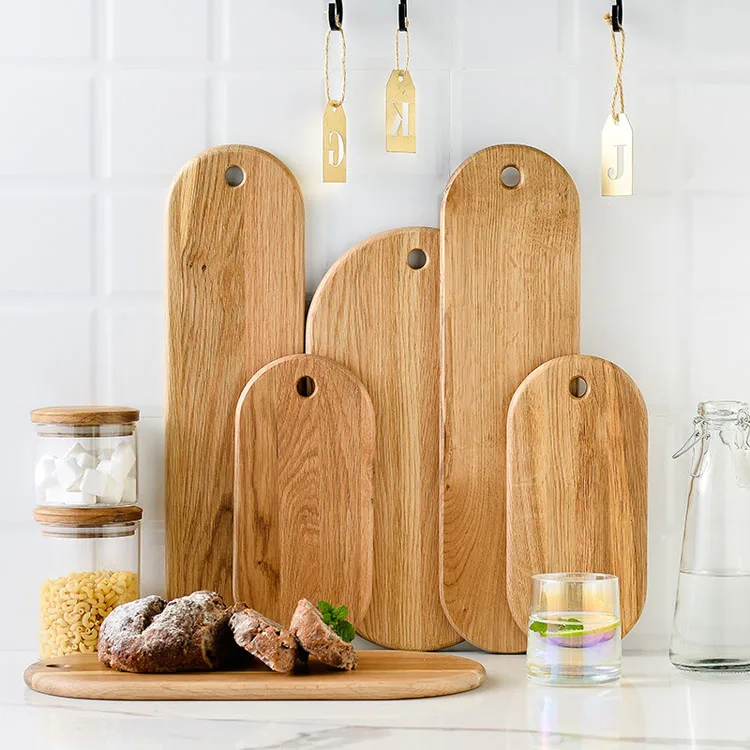 

Factory customize white oak wood cutting board for restaurant, Natural wood color