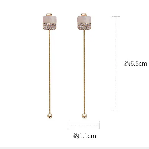

Gold Plated 925 Sterling Silver Jewelry Custom Earring Diamond Geometric Tassel Earring