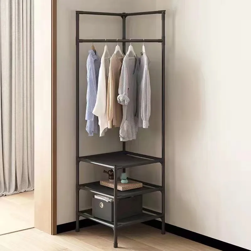 

Bedroom Corner Coat Racks Cabinet Hanging Rack Metal Racks Clothing Multi-function Floor Standing Clothes Hanger Storage Shelf