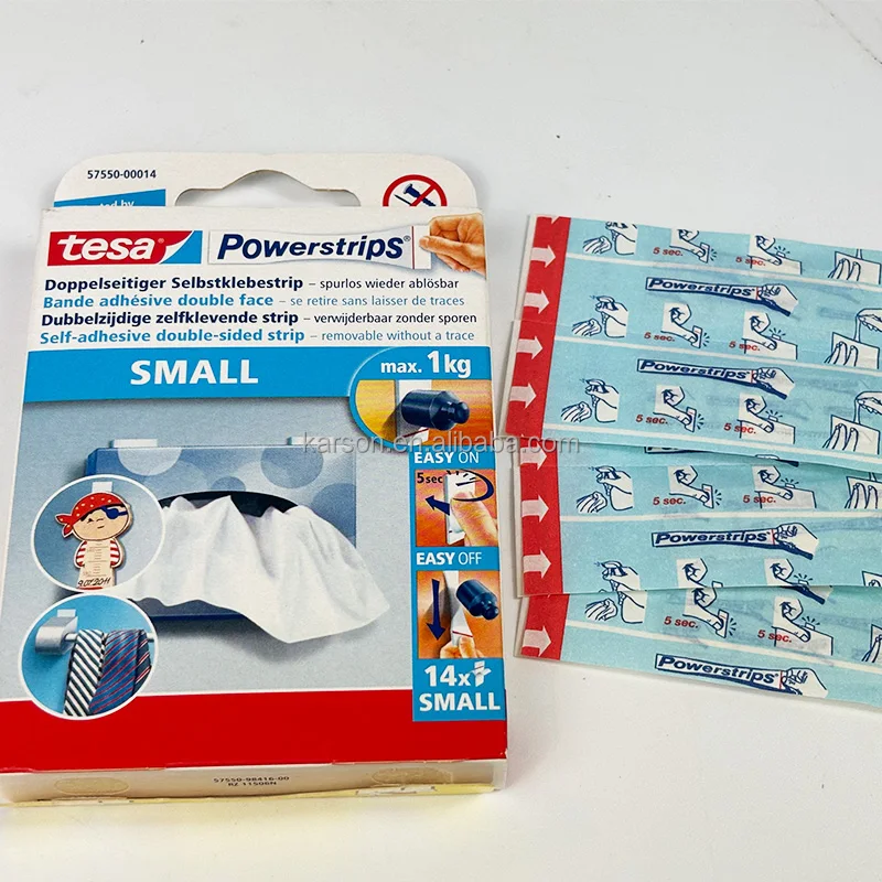 Tesa Powerstrips 57550 58000 for the Removable Fixation of Flat Objects Self Adhesive Double Sided Strips