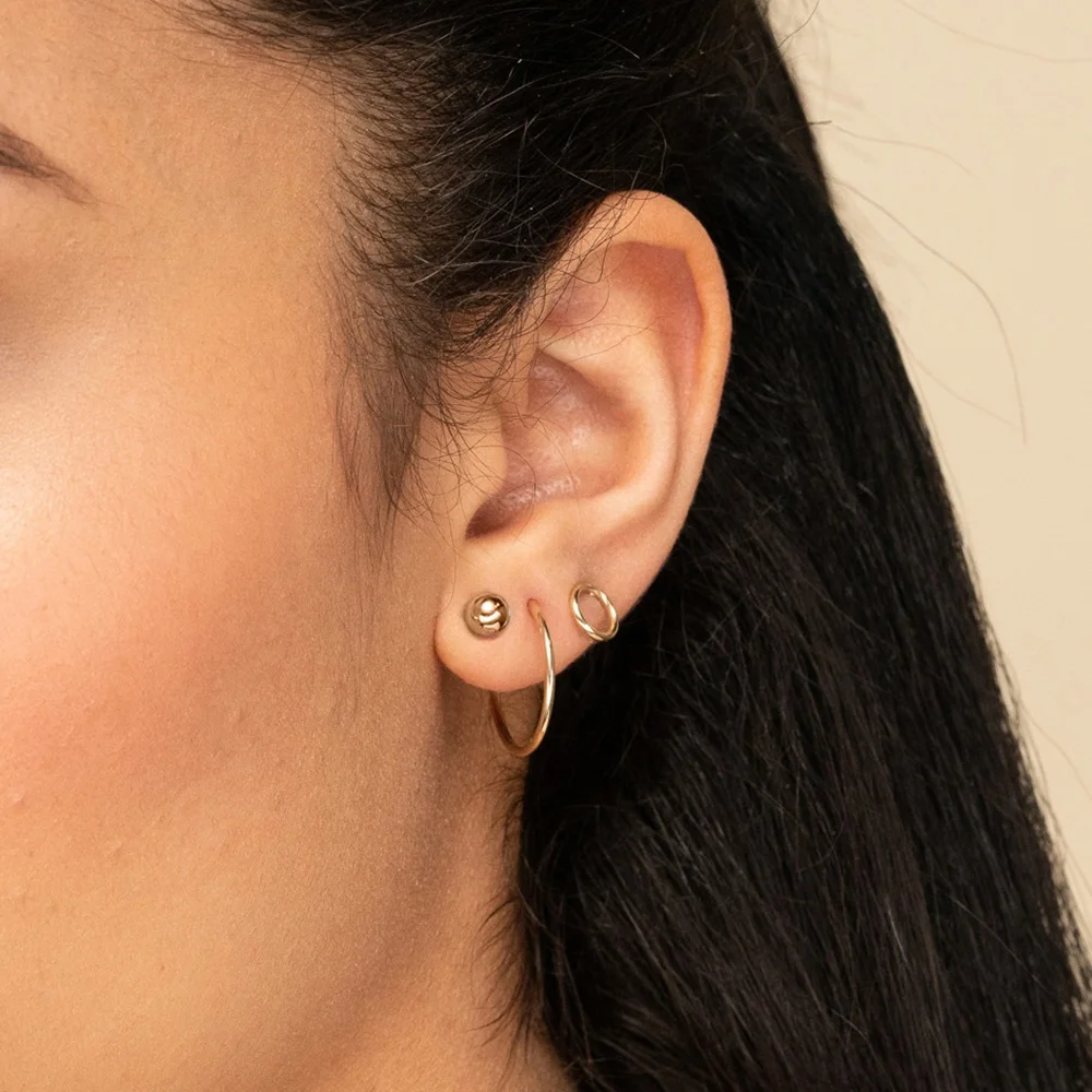 

eManco Classic Hoop Earrings Set For Women 2021 Stainless Steel Trendy Gold Plated Stud Round Earring Ear Cute Jewelry Wholesale
