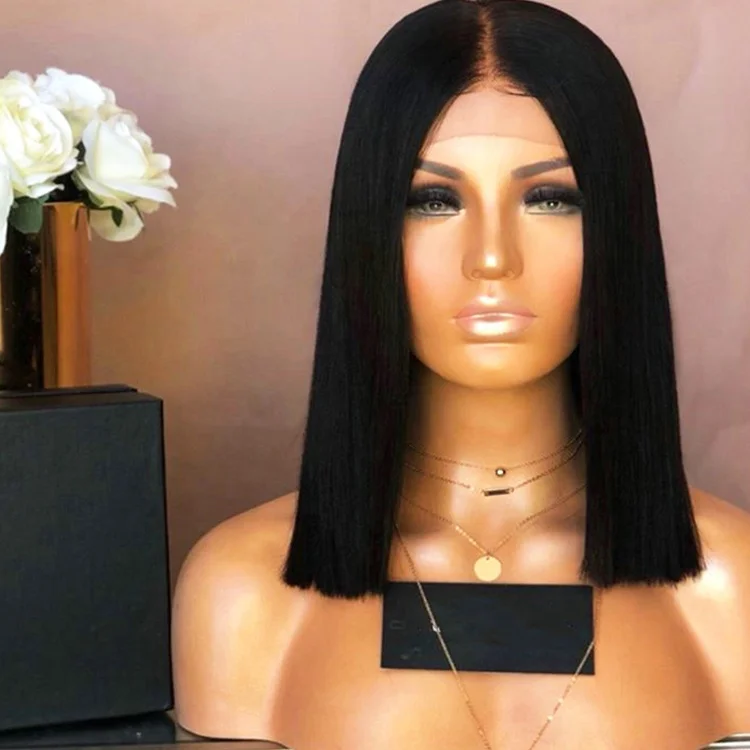 

Full Lace Wig Ready To Ship 100% Human Hair raw indian lace wig Lace Front Cheap Short Bob Wigs