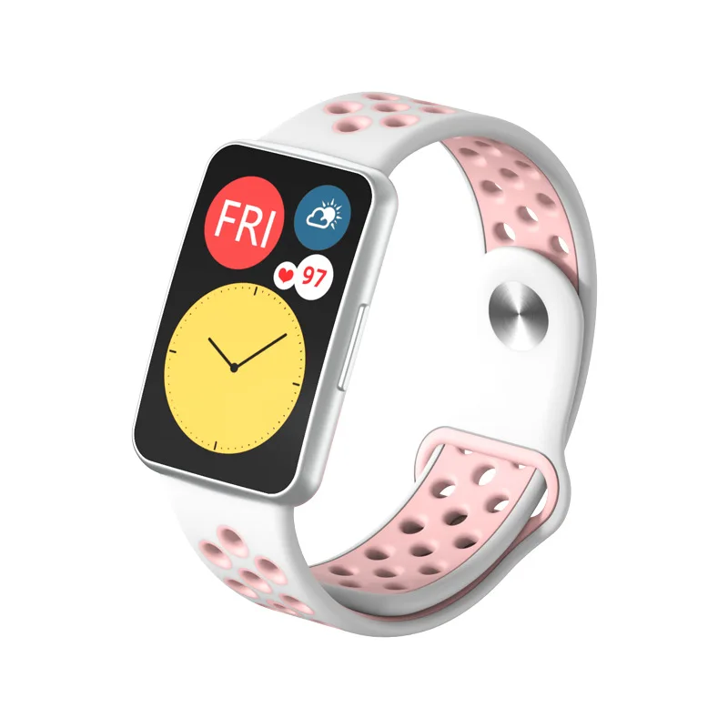 

New Arrival Dual Color Silicone Strap Watch Band for Huawei Watch Fit