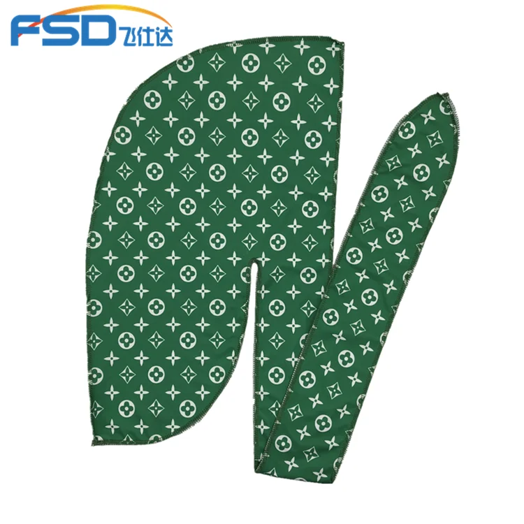 
Wholesale designer fashion Custom Logo Silk Polyester durag 