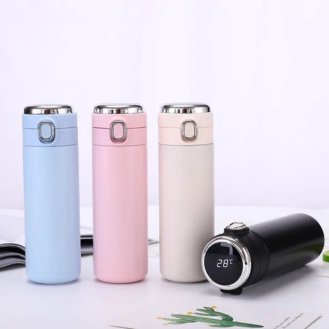 

Feiyou 2021 new 300ml/400ml custom logo led water bottle vacuum flask temperature display thermos steel metal smart water bottle, Customized color