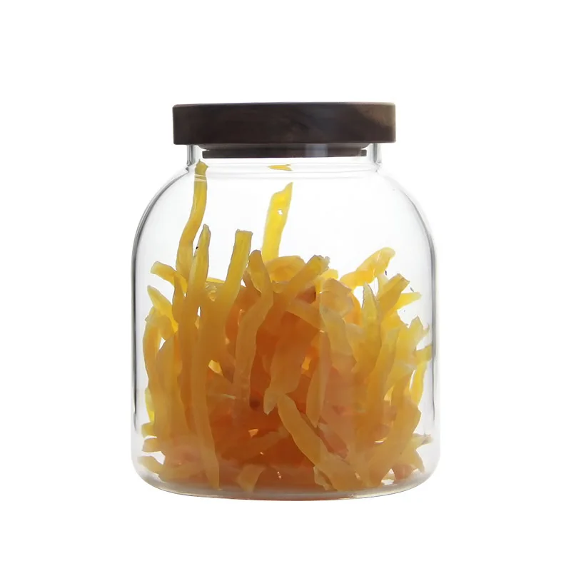 

Transparent Sealed Glass Storage Dry Fruit Grain Food Jar with Cork Lid