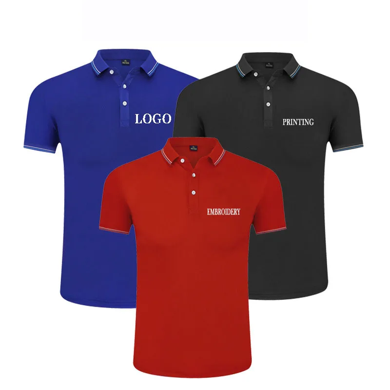

Custom Logo Plus Size Short Sleeve 100 Cotton Jacquard Stripe Quick Dry Blank Collar Work Polo Shirt