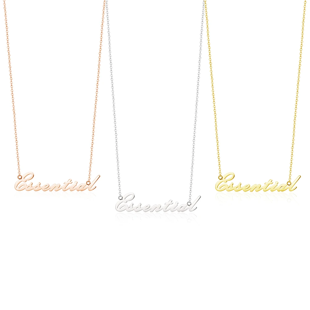 

Asian Wholesale Custom 2020 14k Rose Gold PVD Plated Essential Necklace 316L Stainless Steel Letter Necklace, Rose gold/steel/gold