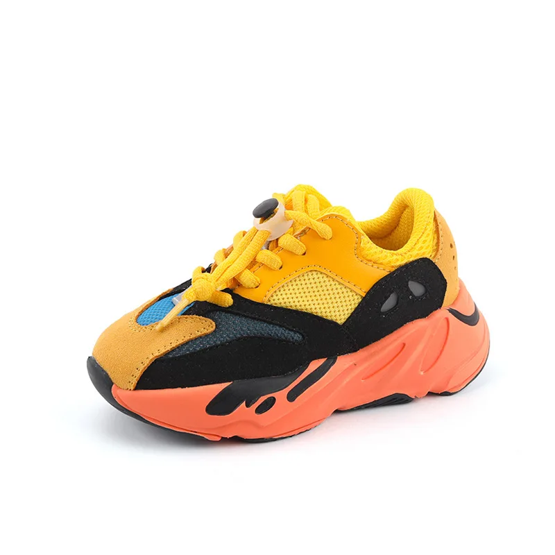 

High Quality Children Sneakers Lace-Up Toddler Little Big Kids Casual Sports Yeezy 700 Boys Girls Walking Shoes, Picture shows