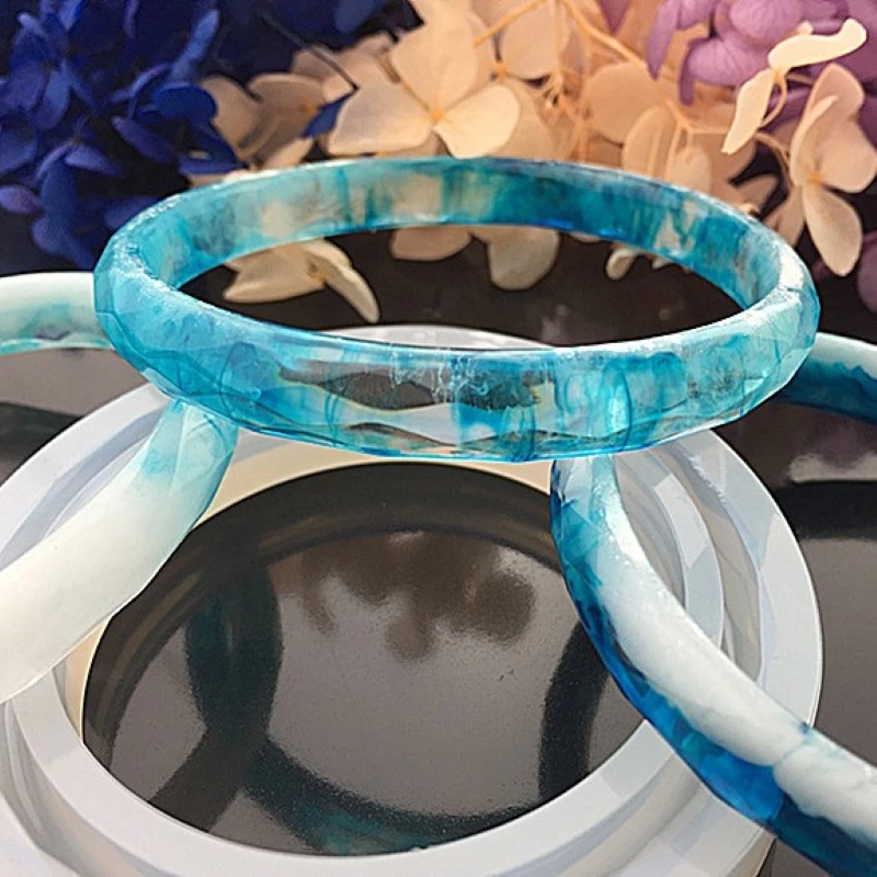 

Factory Supply Slim Bangle Jewelry DIY Shiny Silicone Mold For Epoxy Resin Craft Art Making Handmade Bracelet Present Gift, Customized colors