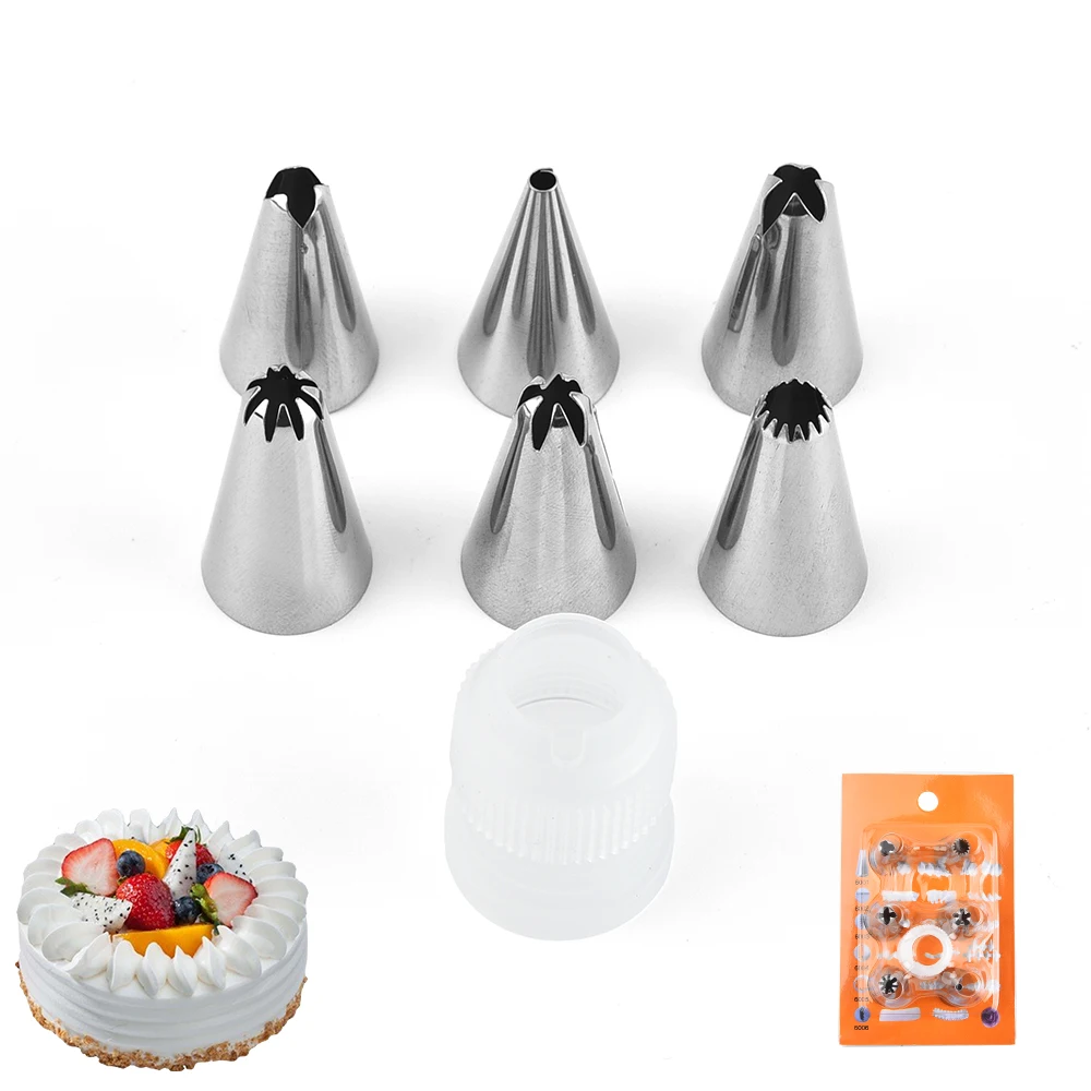 

Factory wholesale metal piping nozzle set with coupler cake tools