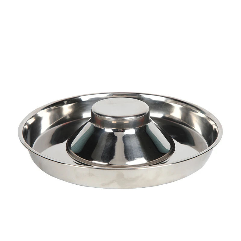 

New 304 Stainless Steel Pet Dog Feeding Food Bowls Puppy Slow Down Eating Feeder Dish Bowl Prevent Obesity Dogs Supplies, Silver