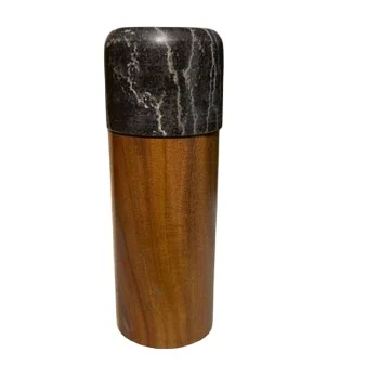 

Manual Acacia Wooden Pepper Grinder Set With Customized Marble Lid, Customer requested