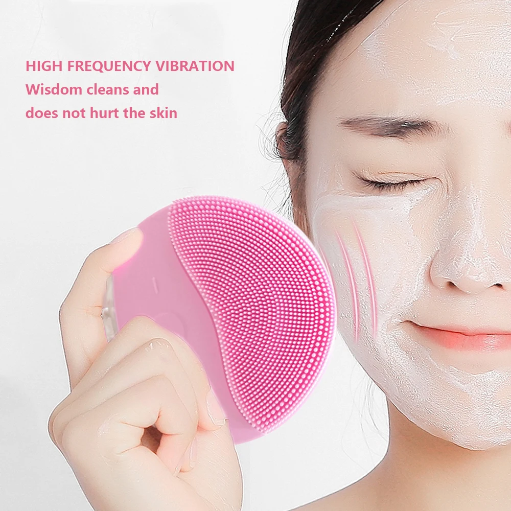 
Ultrasonic Vibration Mini USB Electric Face Facial Cleansing Brush 