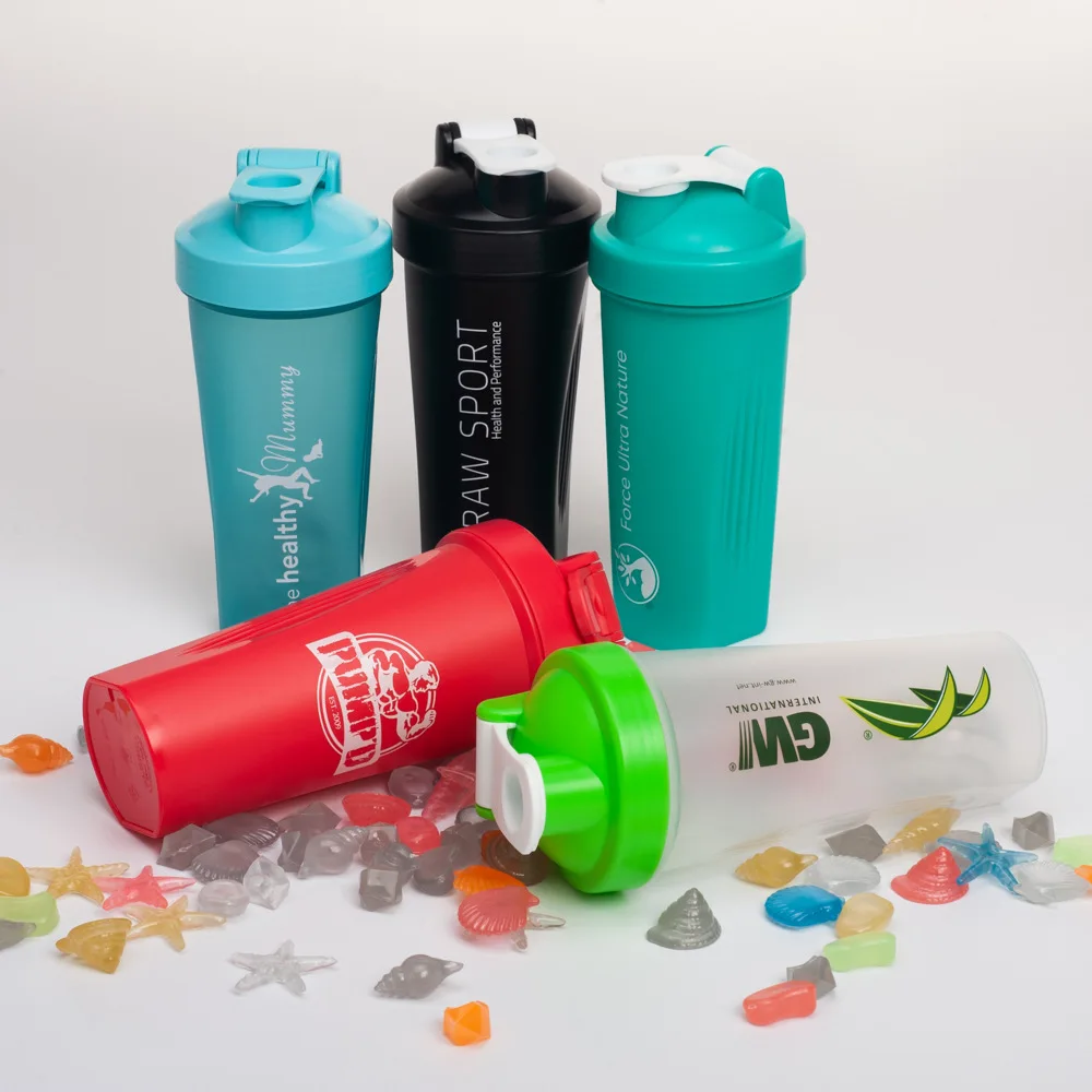 

600ml ColorfulSport Personal Plastic Custom Logo Protein Fitness Shaker Bottle, Mix colors