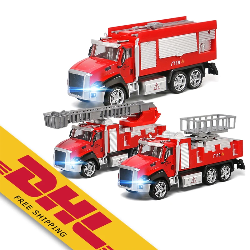 

1/42 Fire Engine Series Alloy Car Kids Simulation Metal Fire Rescue Model Car Pull Back Diecast Vehicle Toy Truck Toys for Gifts
