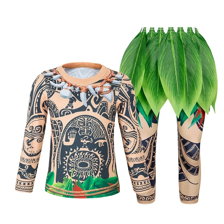 

Children's Suit Clothes Long Sleeve Suit Halloween Show Two-piece Costume New Boys Moana Cartoon Spring and Autumn 1pc/opp Bag