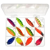 

12pcs/pack Wholesale Peche Casting Metal Fishing Spoons Jig Spoon Fishing Lure Kit Set with Box Pesca