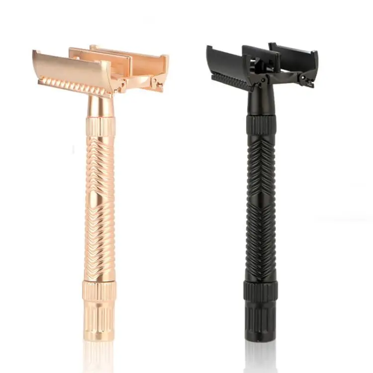 

Painless Black Butterfly Mens shaving razor blade long handle double edge safety razor, As color