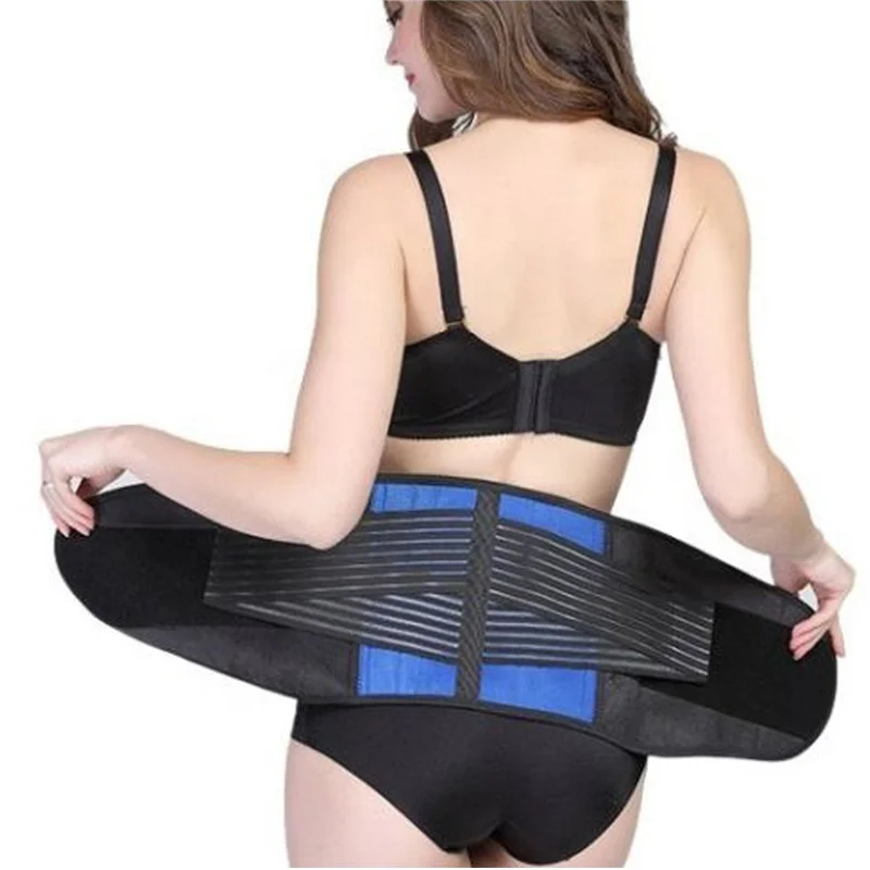 

New Design Exercise Waist Tummy Trimmer Sweat Band Wrap Fat Burn Slim Belt, Black + blue