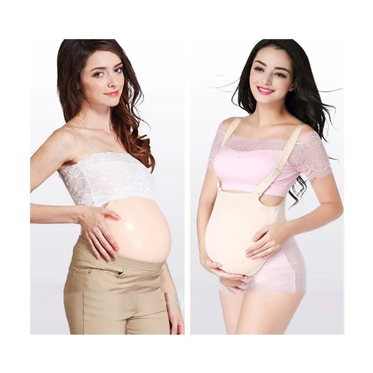 

URCHOICE Crossdresser props Artificial women sponge pregnancy belly silicone artificial belly false big pregnant belly, Skin color