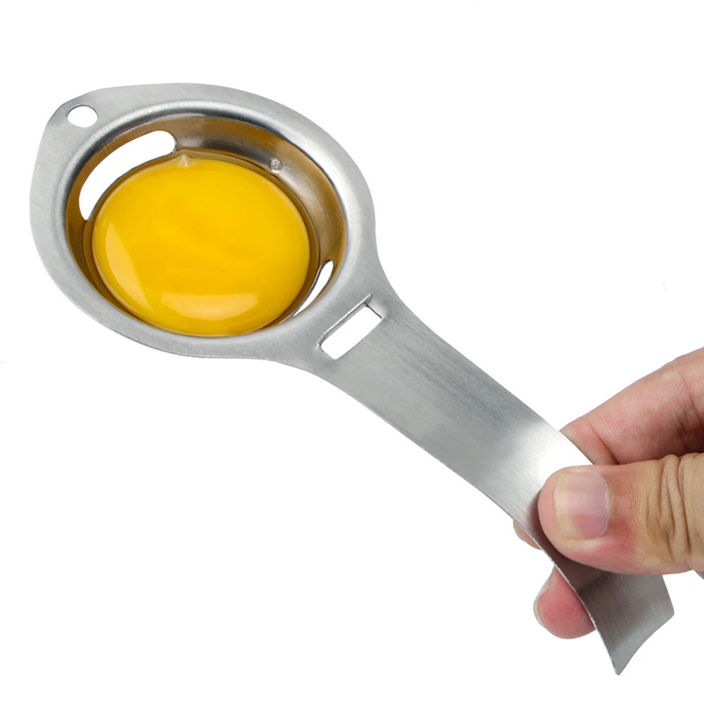 

Kitchen Gadget Egg Separator Stainless Steel Egg White Yolk Filter Egg Divider, Silver