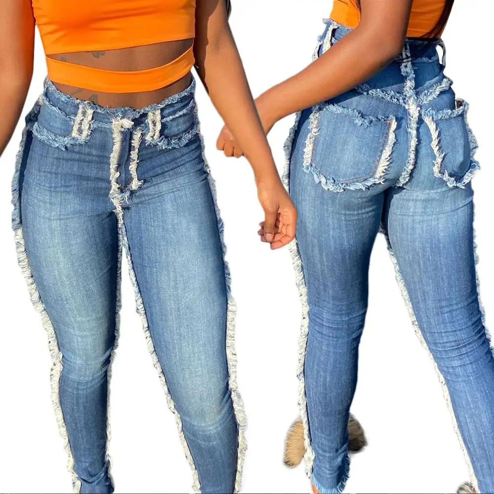 

Professional women's denim with CE certificate stacked jeans women