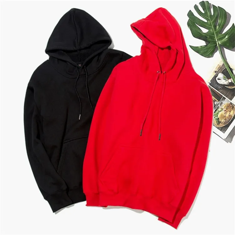 Soft  Blending Men Unisex Solid Fleece Pullover OEM Blank CustomEmbroidery Warm Casual Hooded Drawing Sweatshirt Hoodie