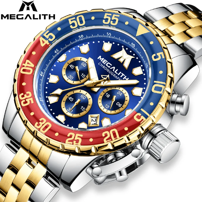 

Relogio Masculino MEGALITH Fashion Sport Men Watch Waterproof Military Chronograph Luminous Hands Quartz Watches Men