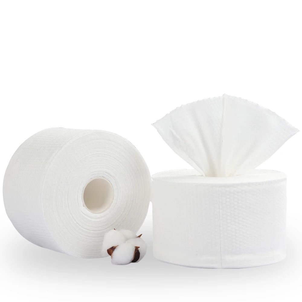 

wet and dry use make up disposable face towel, White
